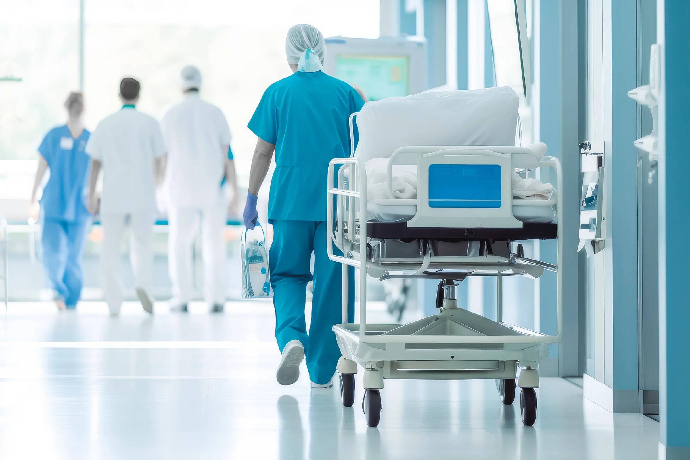 Image of a hospital corridor with doctors