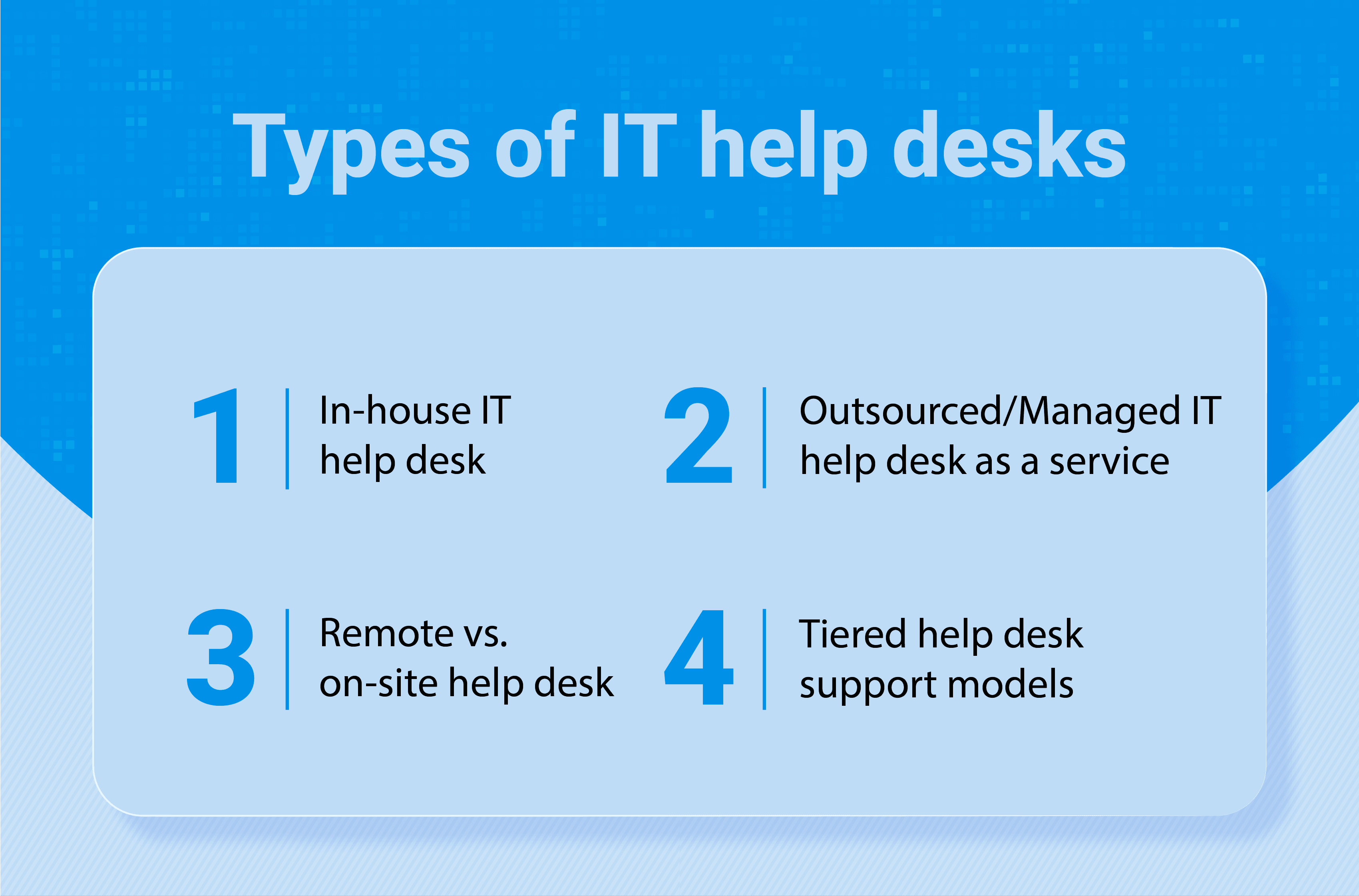 What are the types of IT help desks