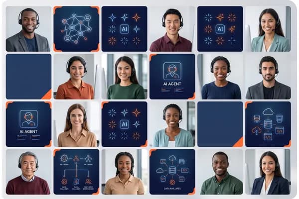 collage of customer service agents