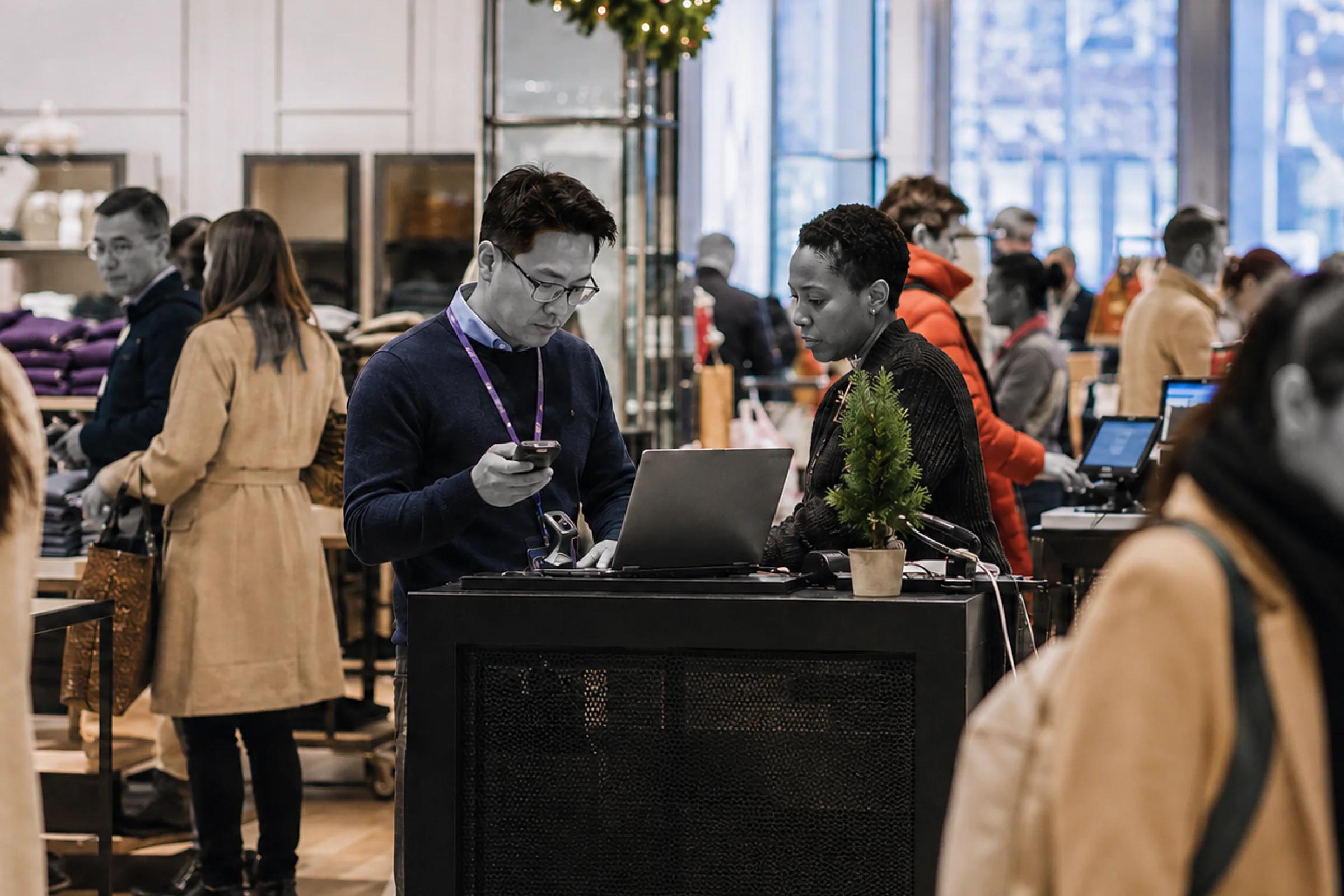Image of shoppers in a store